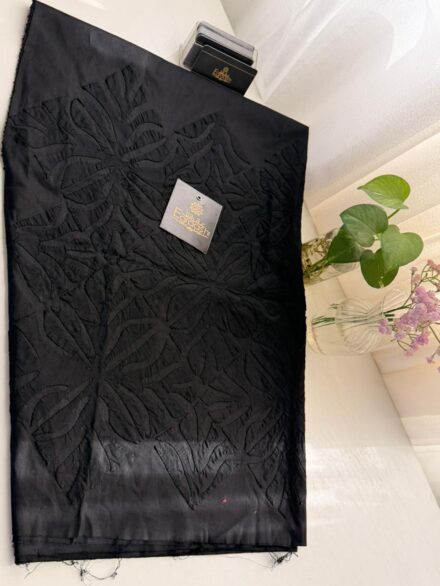 Aplicsh103 – Luxury Handcrafted Appliqué Work Pure Lawn Cotton Shalwar | Premium Unstitched Bottom