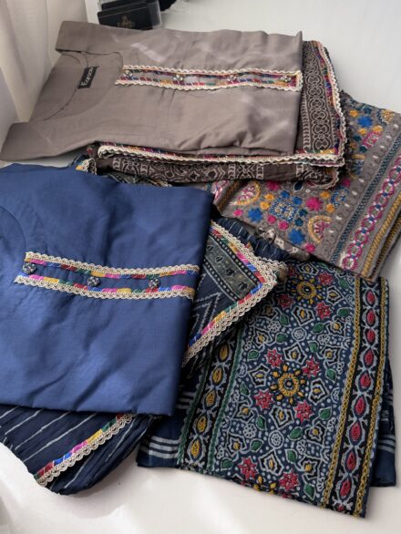 Handcrafted balochi ajrak set