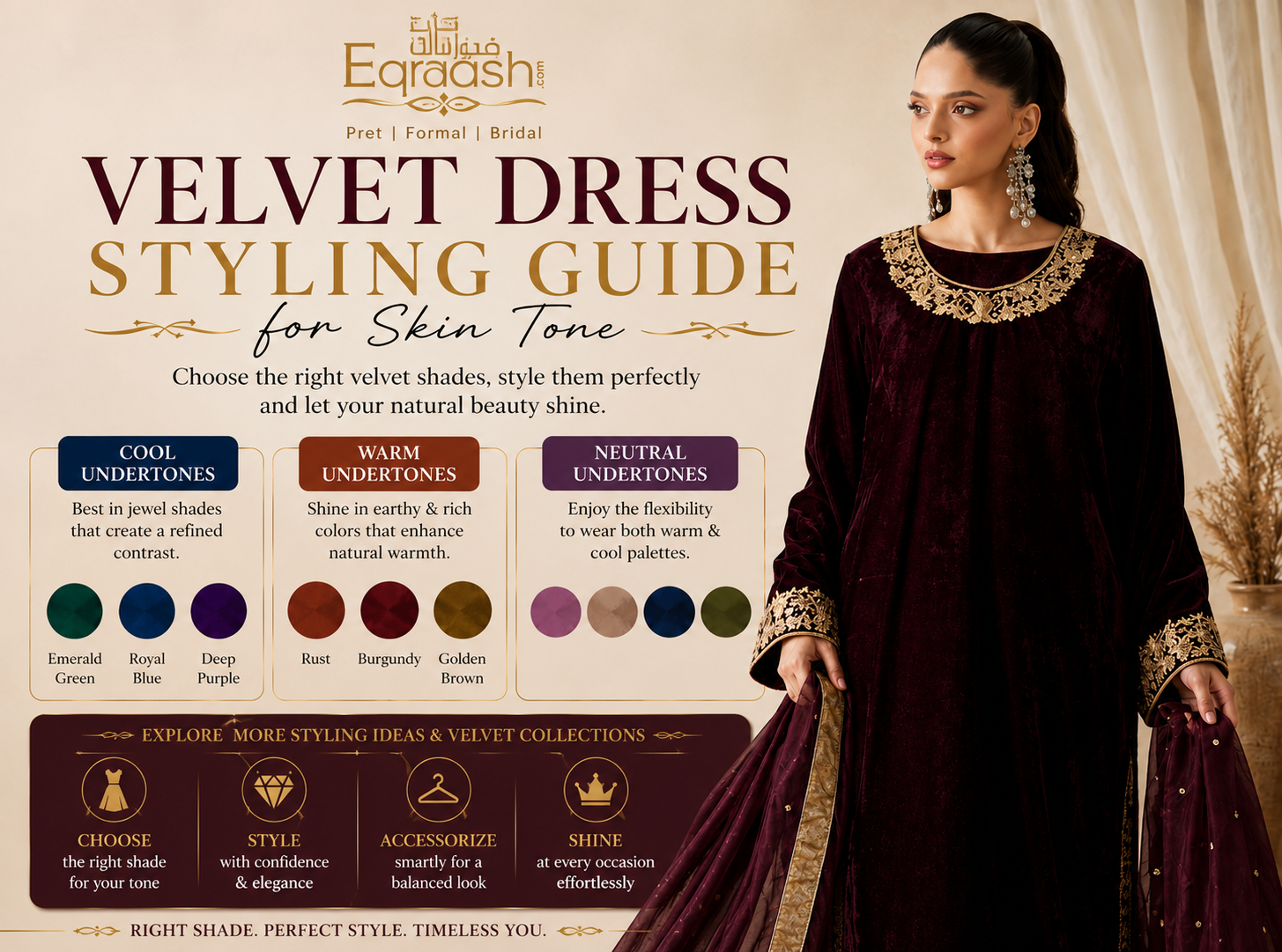 Velvet Dress Styling Guide for Skin Tone