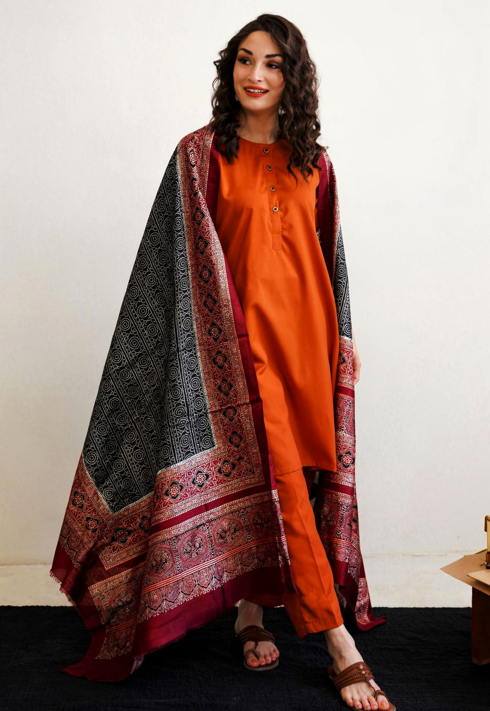 Pure korean charmeuse silk shawl AJDUP01