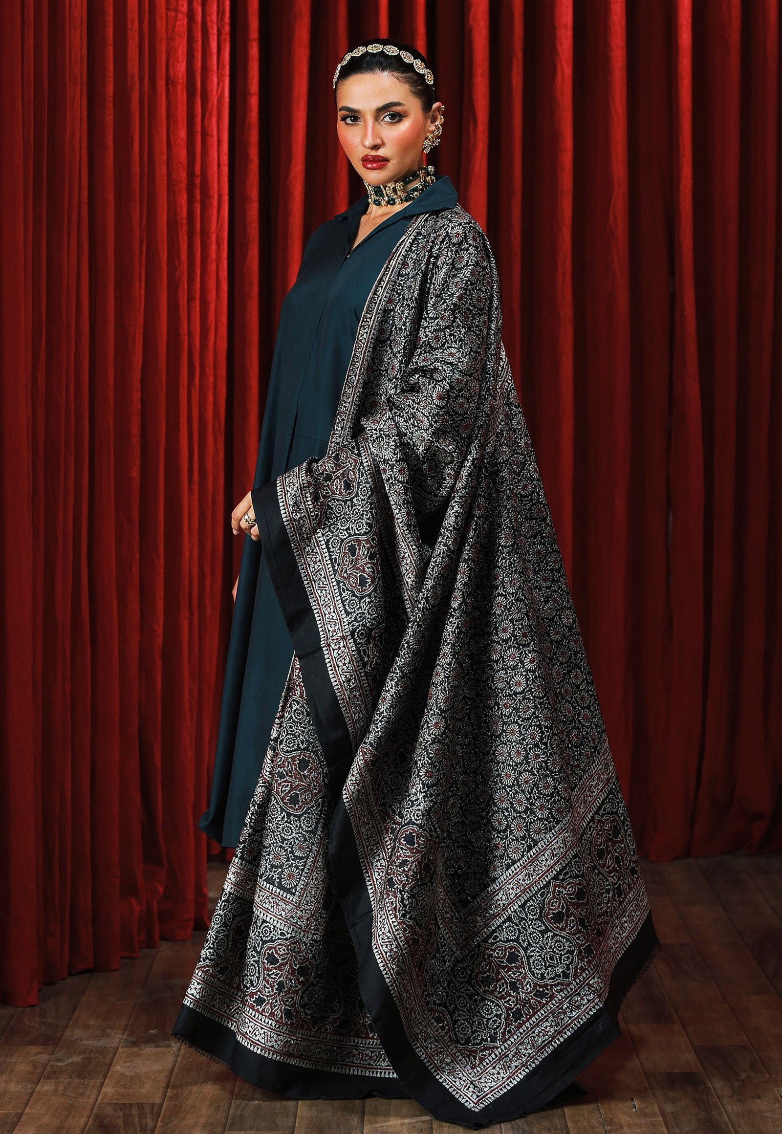 Pure korean charmeuse silk shawl AJDUP049