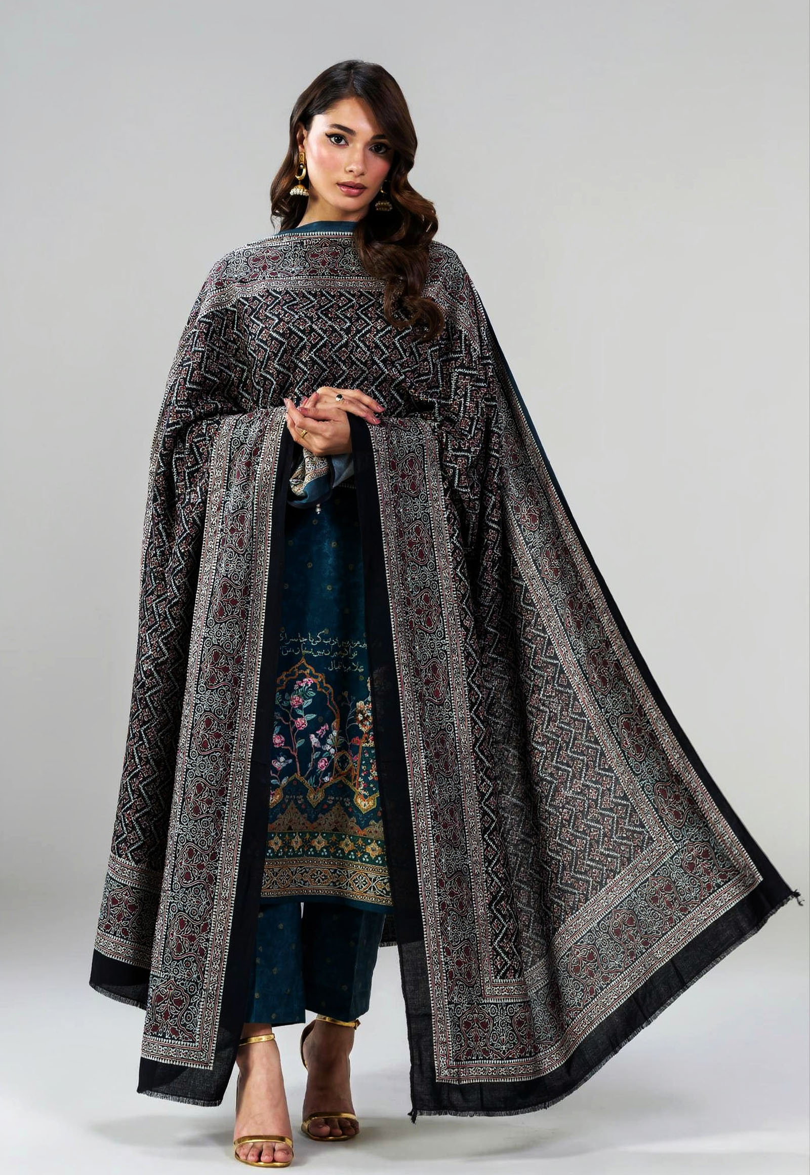 Pure korean charmeuse silk shawl AJDUP048