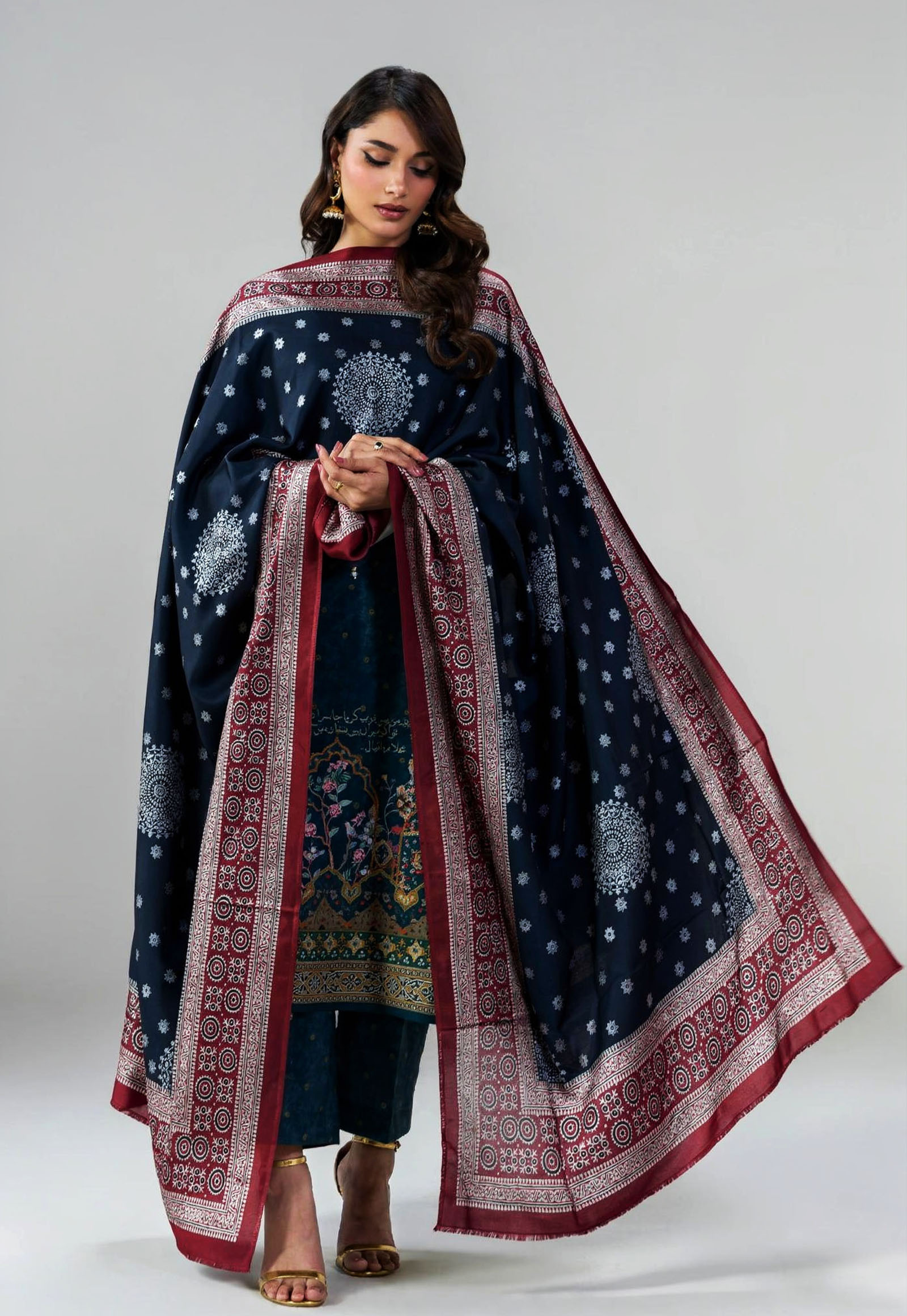 Pure korean charmeuse silk shawl AJDUP045