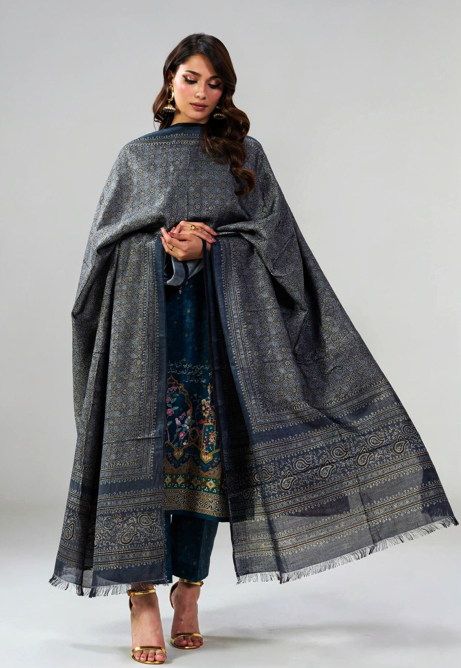 Pure korean charmeuse silk shawl AJDUP038