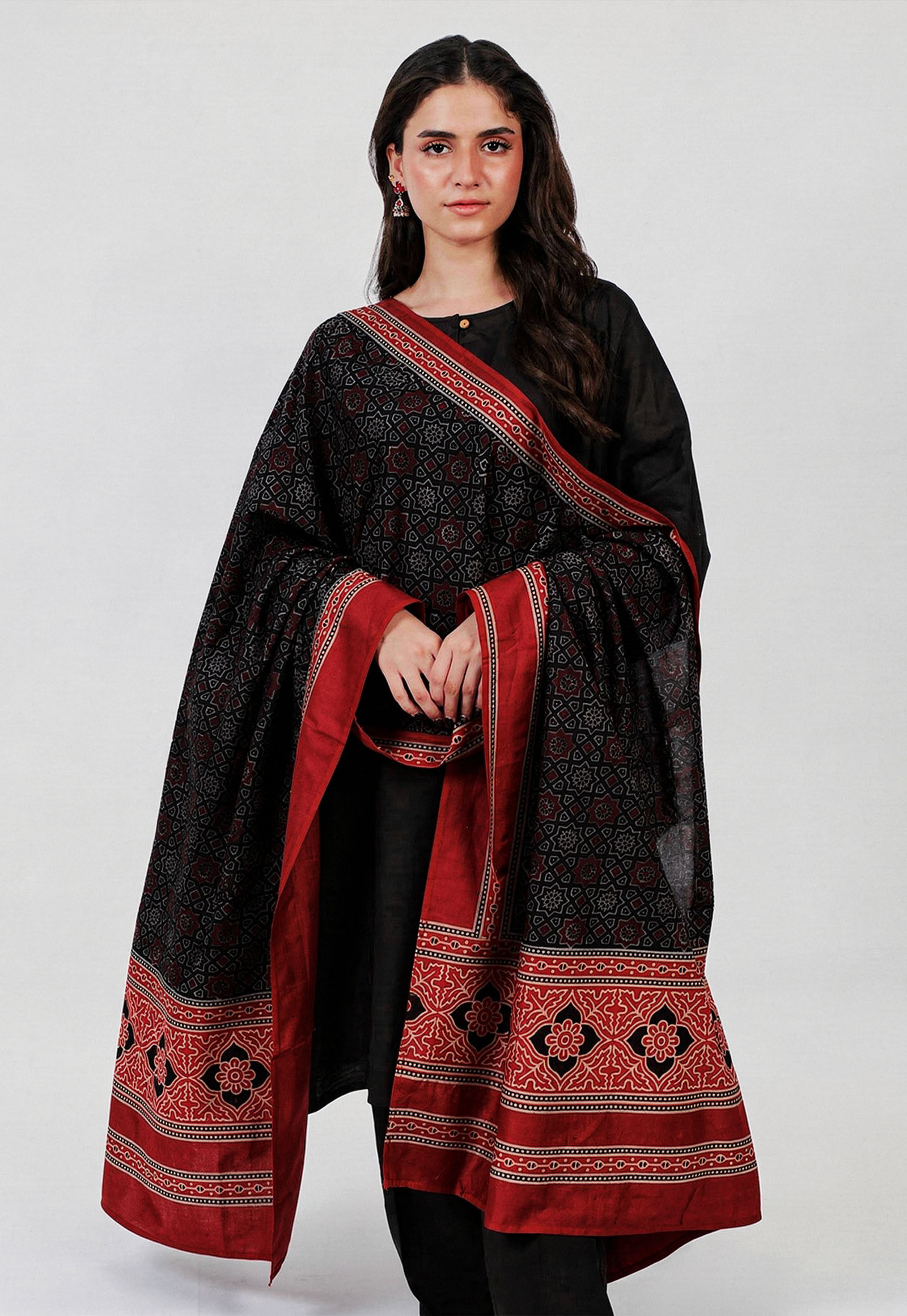Ajrak block print shawls AJDUP059