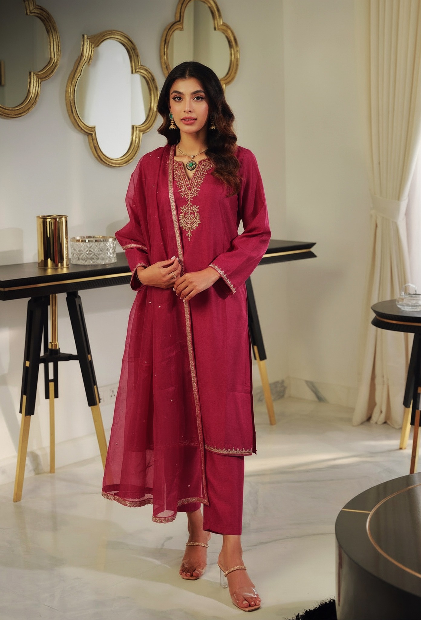 Vibrant Shocking Pink 3 Piece Suit – SC-131 Summer Couture 2026