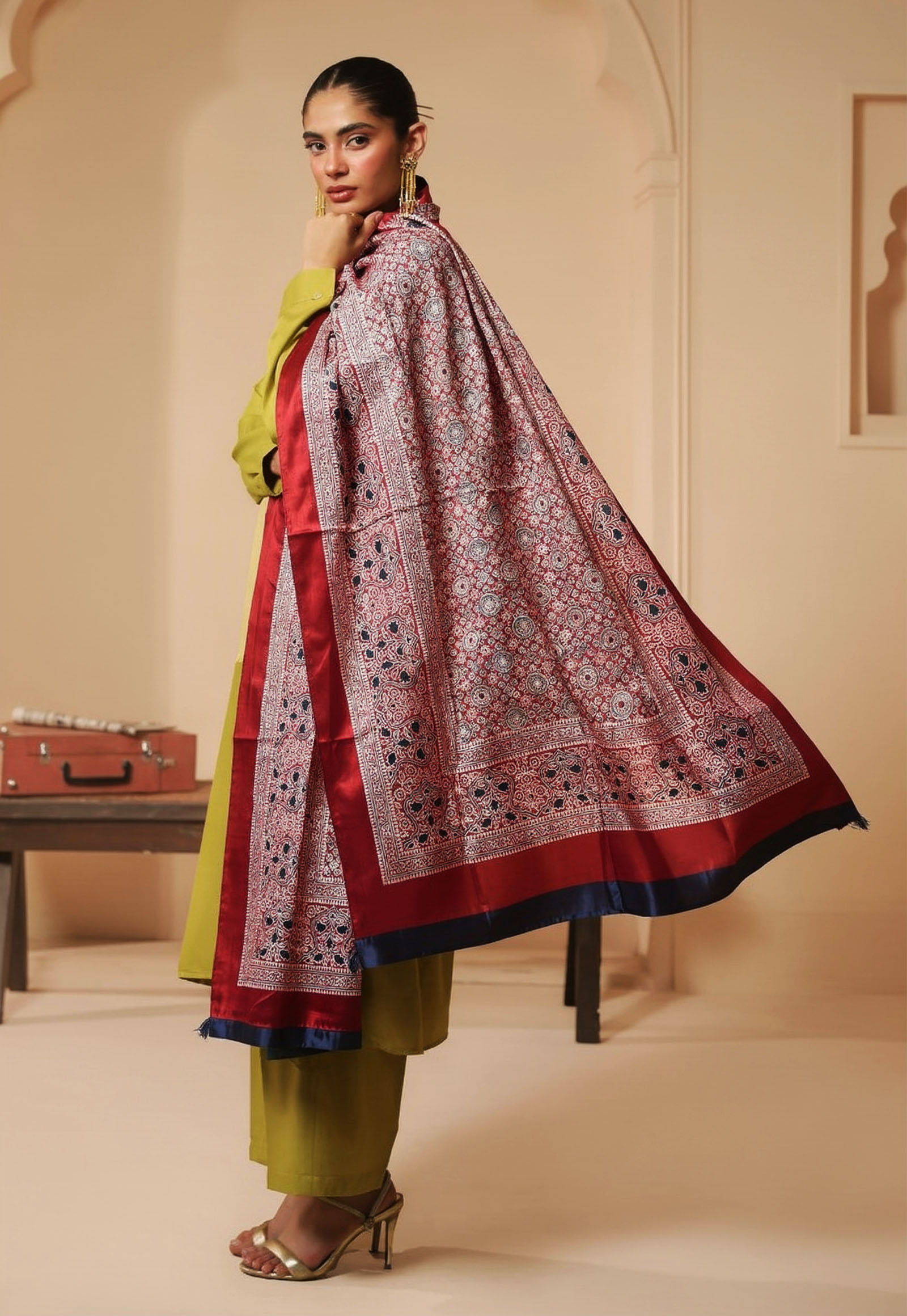 Pure korean charmeuse silk shawl AJDUP047