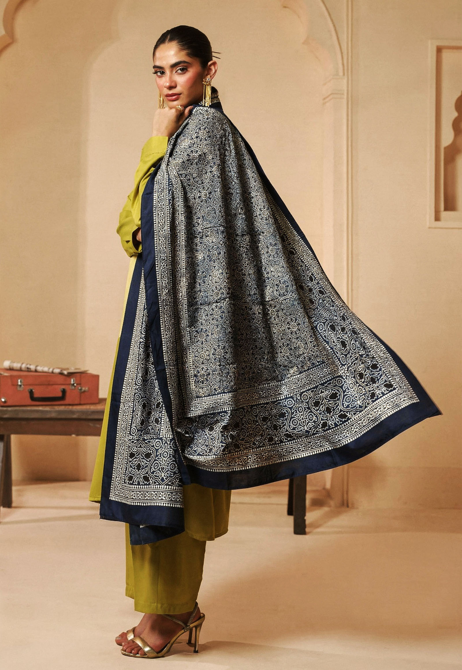 Pure korean charmeuse silk shawl AJDUP032