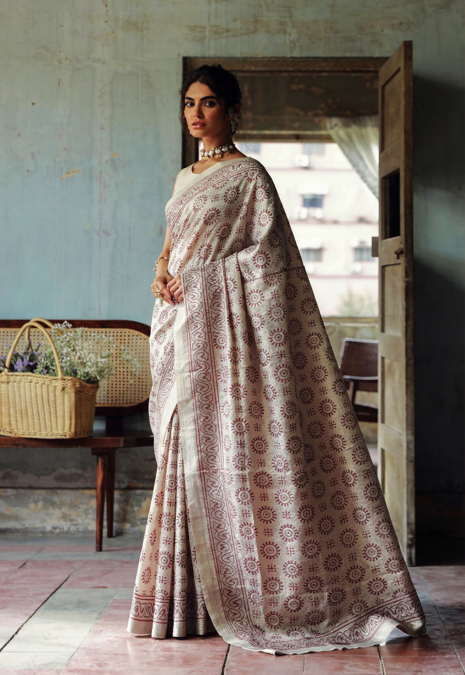 Pure lawn organic block print AJDUP062