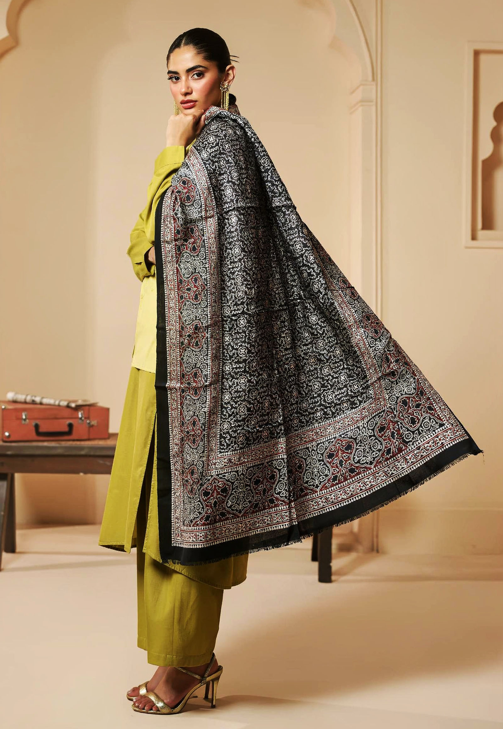 Pure korean charmeuse silk shawl AJDUP026