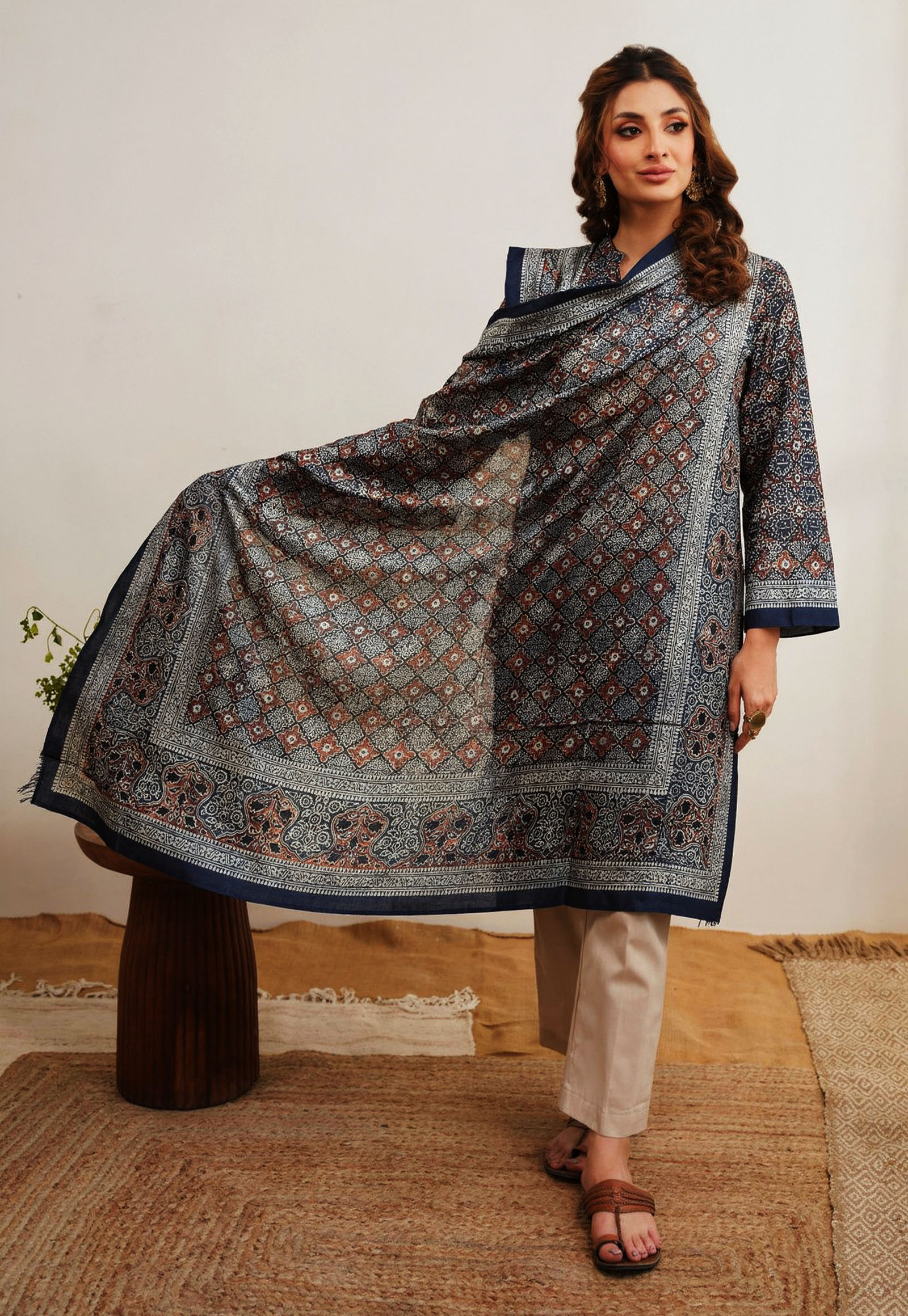 Pure korean charmeuse silk shawl AJDUP041