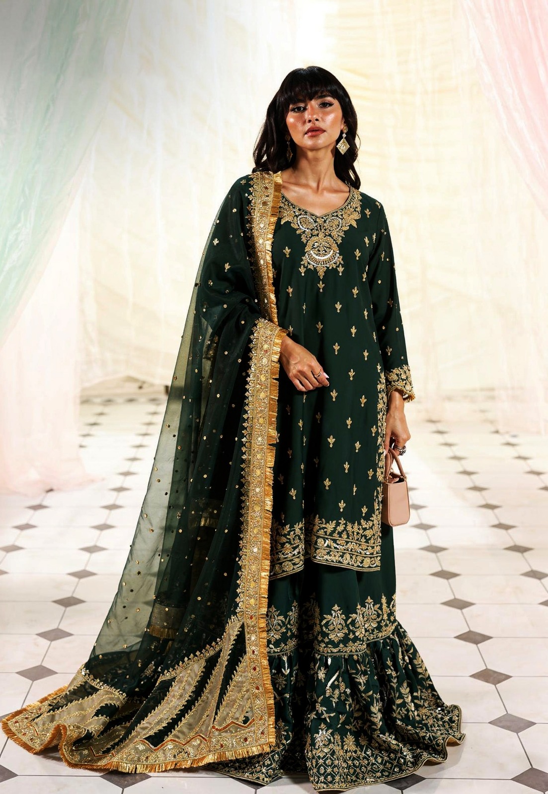 Shimmer Crinkle Lehenga Choli