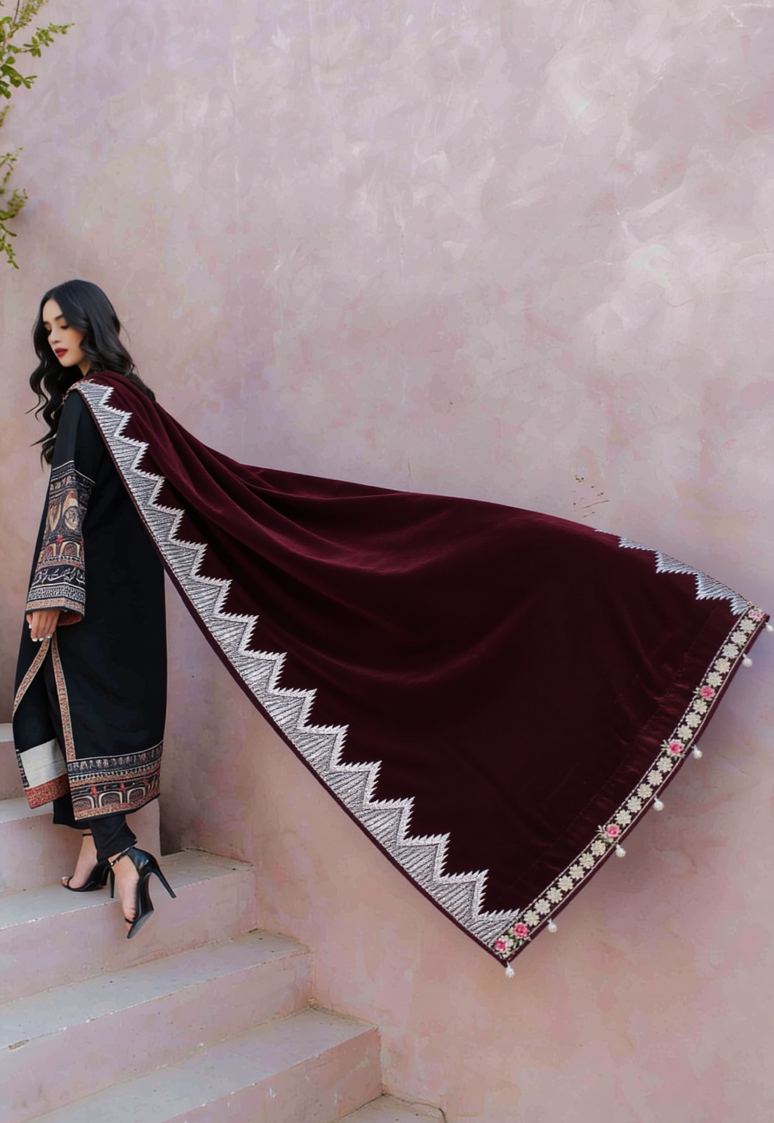 Velvet Shawl Design 2