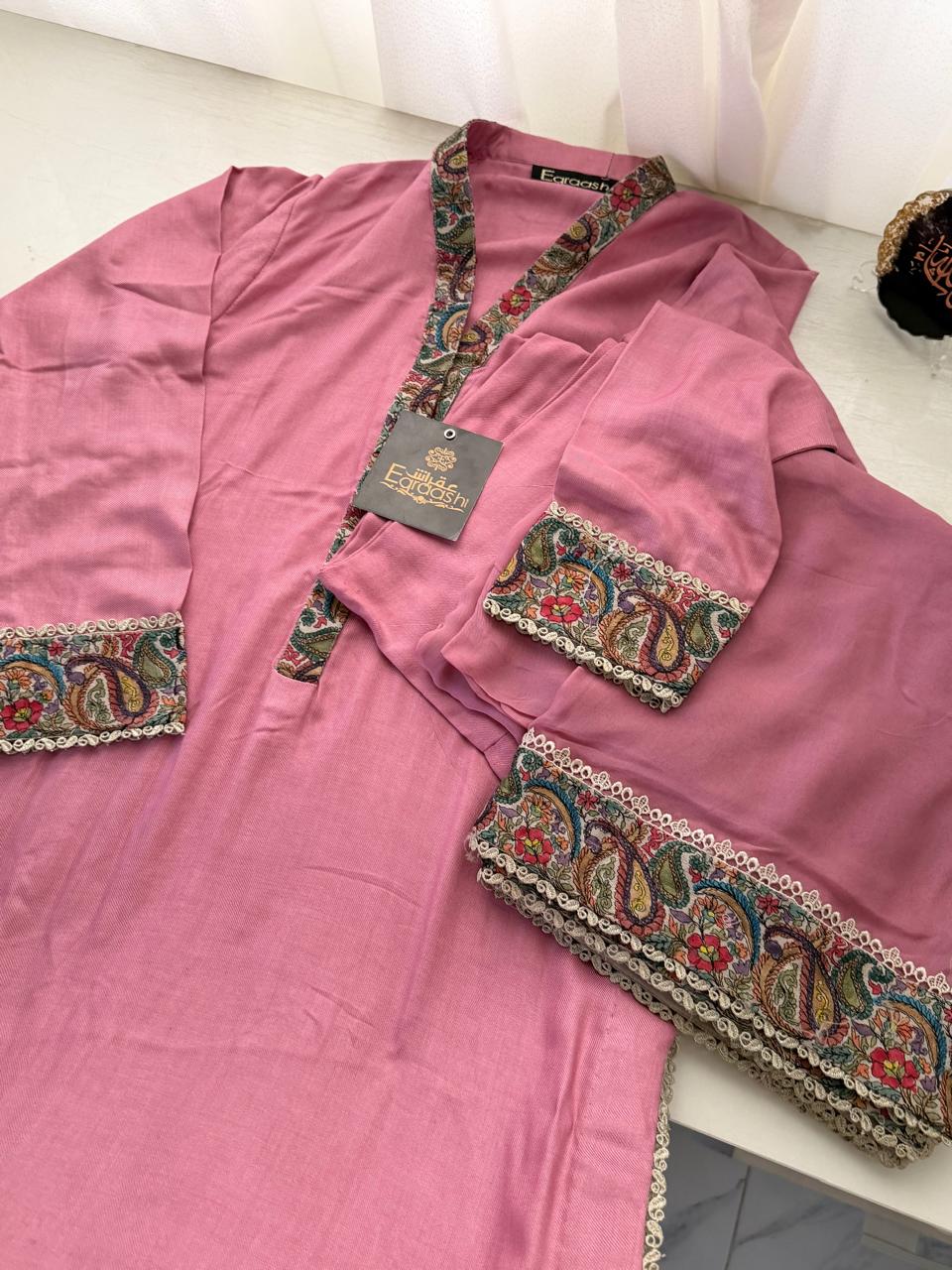 Hand Embroidered Royal 3 Piece Suit with Sheer Dupatta | SC-177 Summer Couture 2026 - Image 11