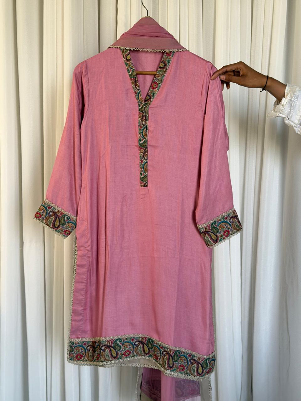 Hand Embroidered Royal 3 Piece Suit with Sheer Dupatta | SC-177 Summer Couture 2026 - Image 4