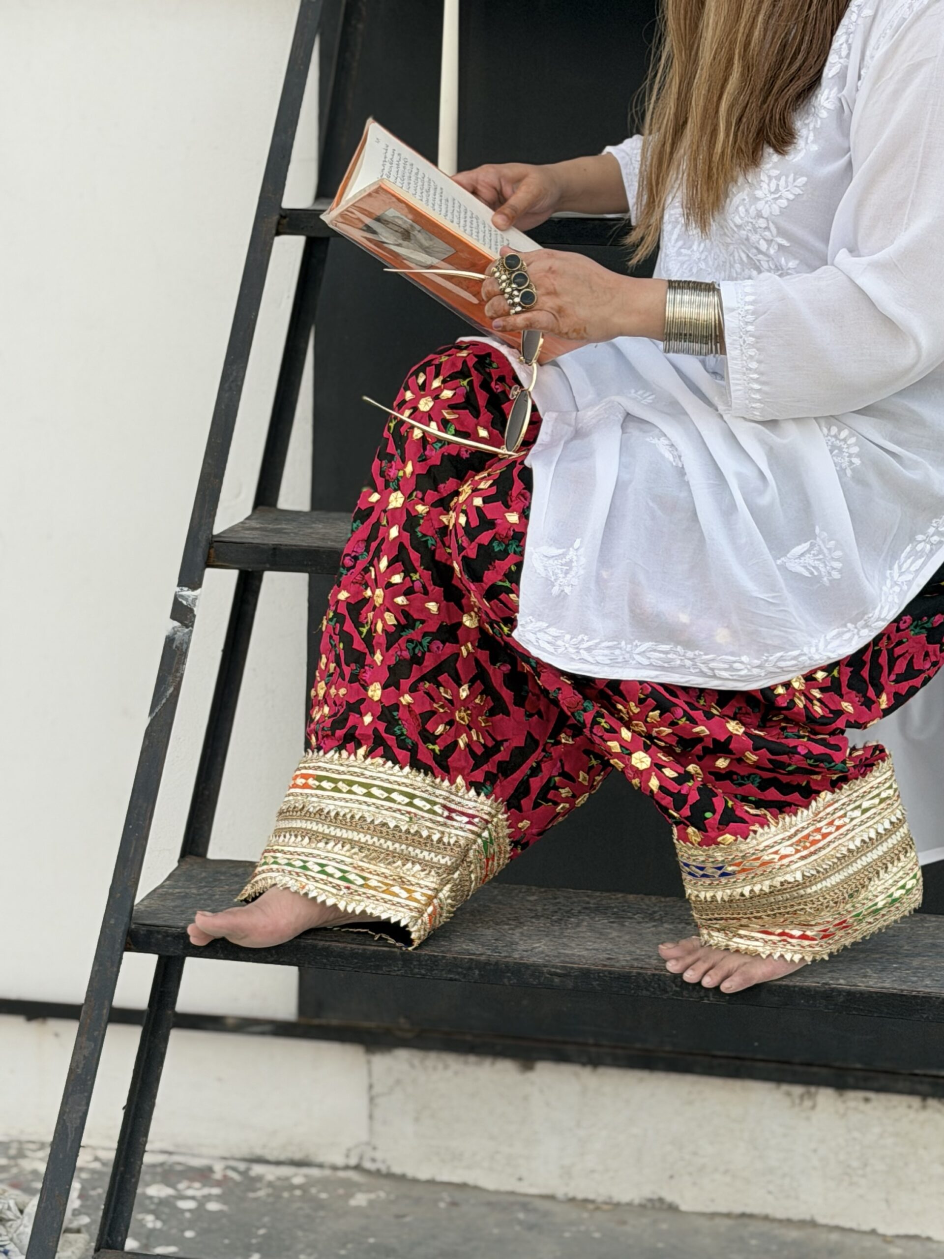 Handcrafted Phulkari Floral Shalwar | Festive Traditional Wear