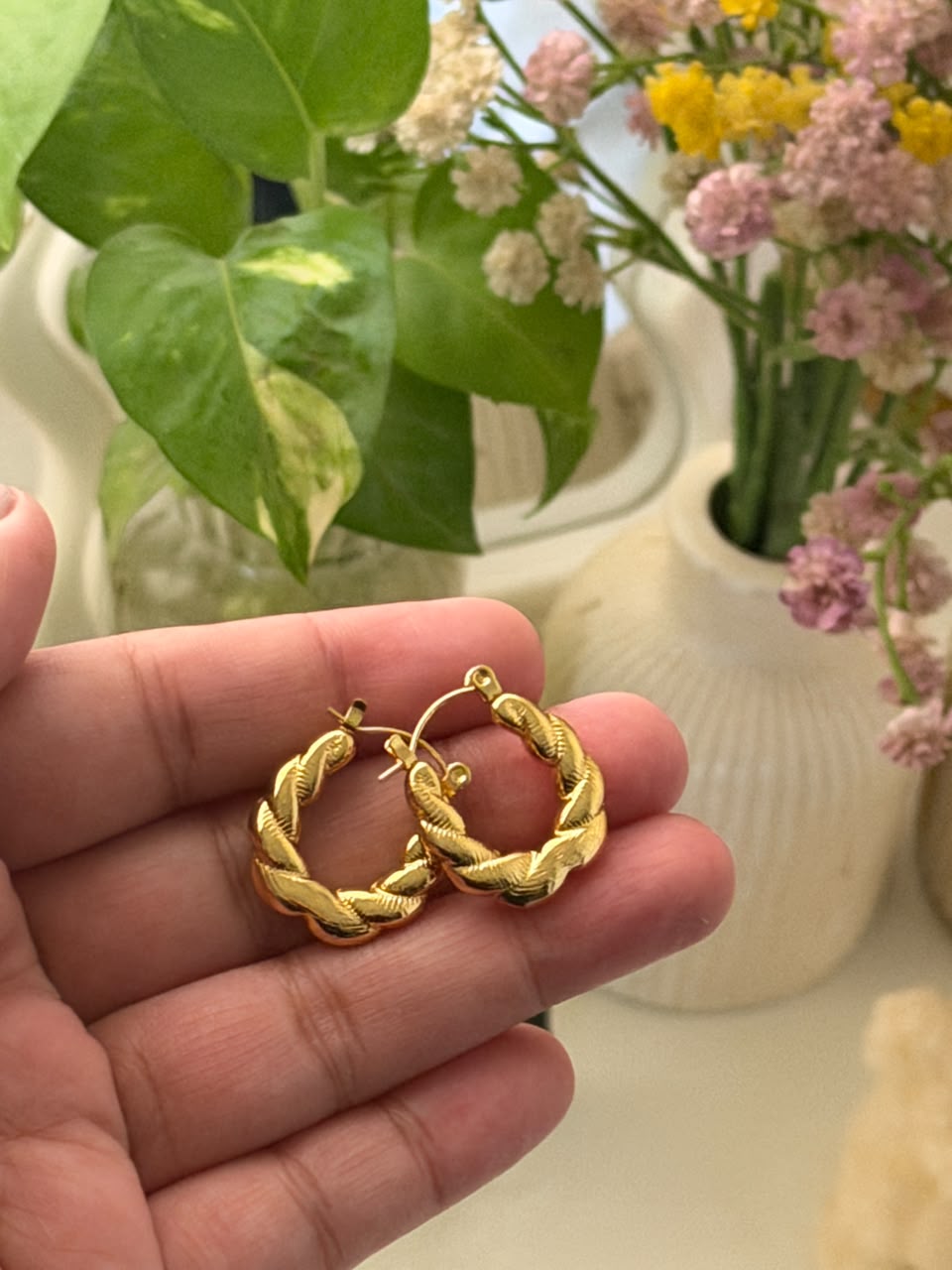EQRAASH Premium Anti-Tarnish Earrings for Women | Waterproof & Hypoallergenic | EQR-ER-004