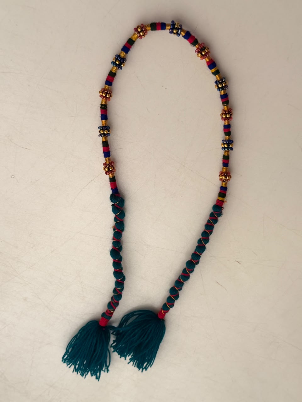 Handmade Multicolour Beaded Tassel Necklace 03