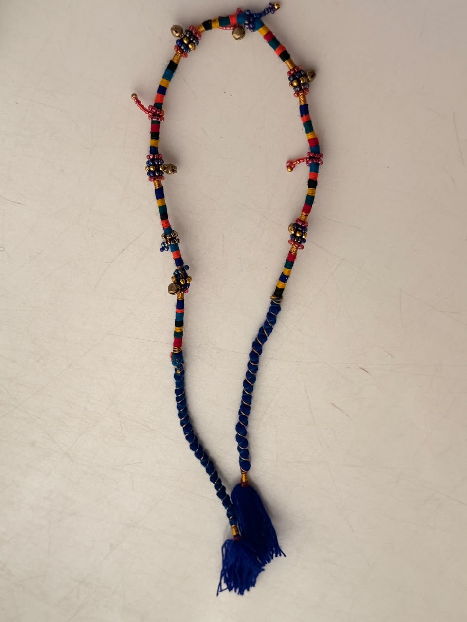 Handmade Multicolour Beaded Tassel Necklace 01